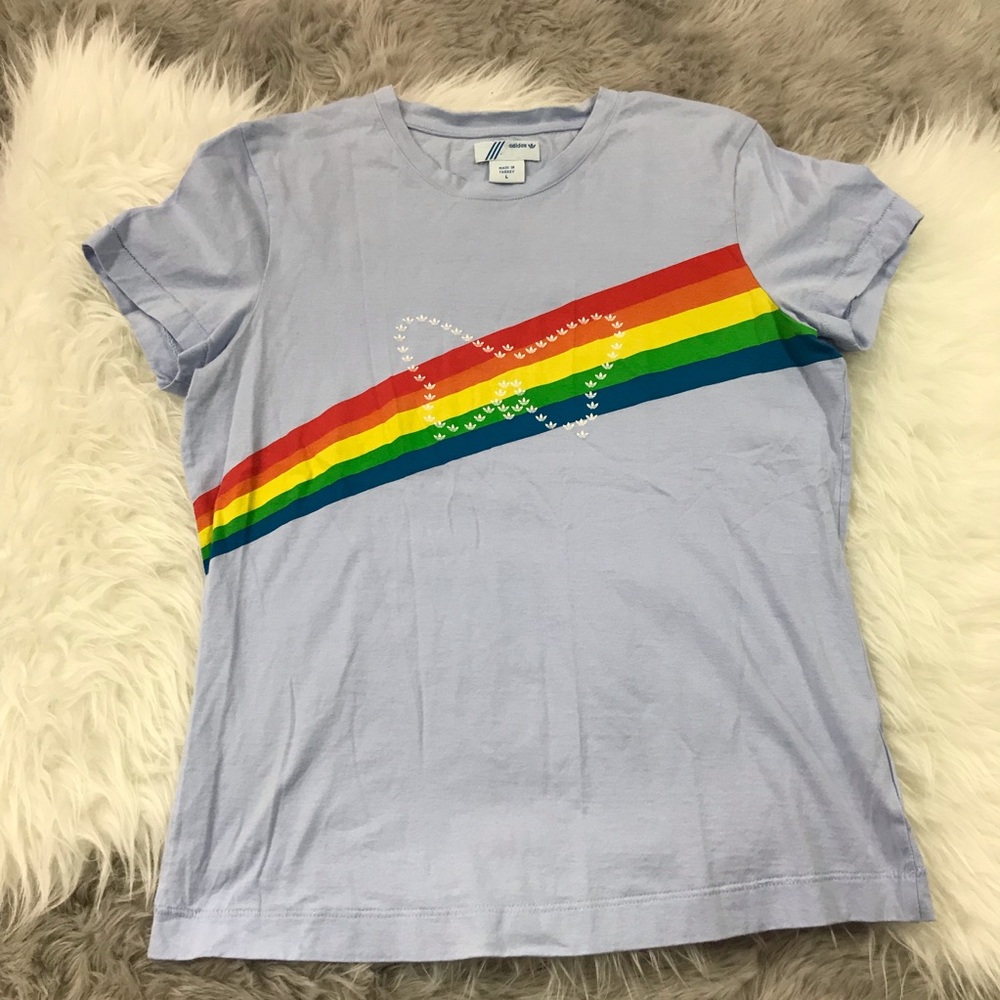 Adidas Rainbow Butterfly Tee Size Large